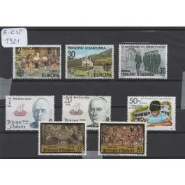 Prix Cassé Timbre de collection Andorre Espagnol - Anne 1981