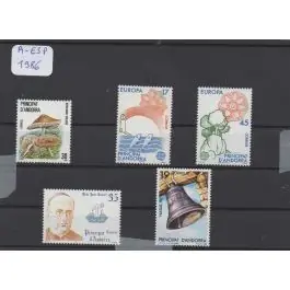 Prix Cassé Timbre de collection Andorre Espagnol - Anne 1986
