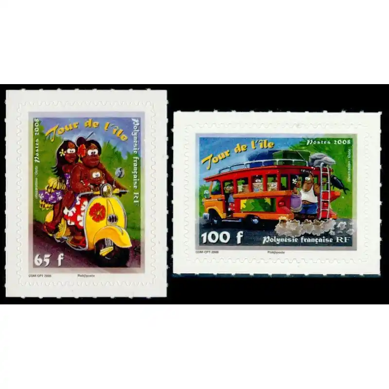 Timbre Polynésie n°835 et 836 Paiement Sécurisé