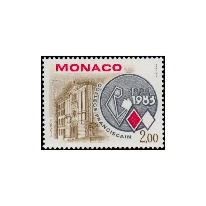 Timbre Monaco n°1369 100 ans de la fondation du Collège franciscain Vente Flash