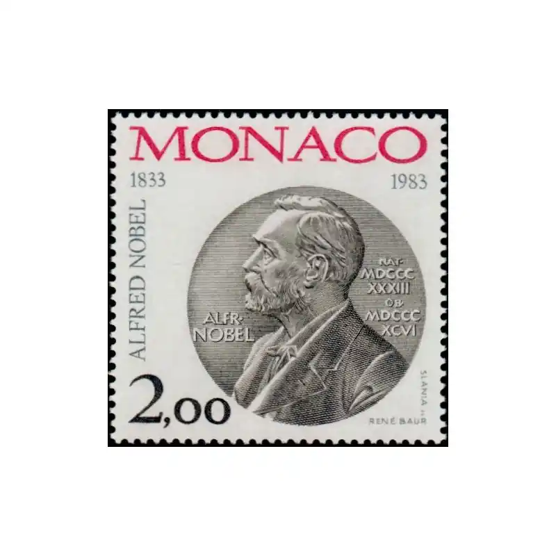 Timbre Monaco n°1401 Alfred Nobel Expédition Rapide