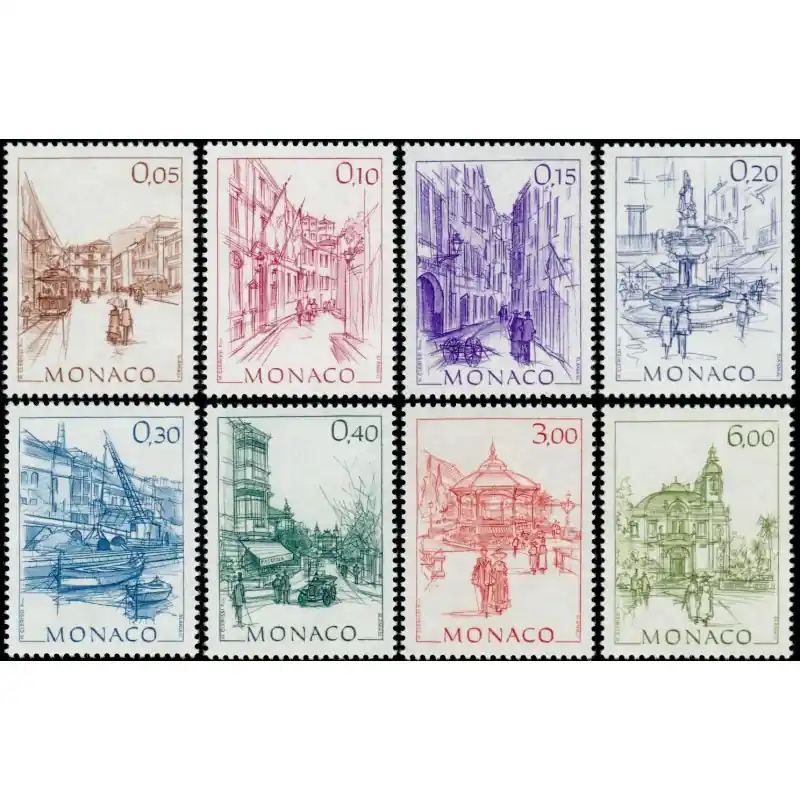 Timbres Monaco n°1404 à 1411 Monaco d'autrefois Artisanat