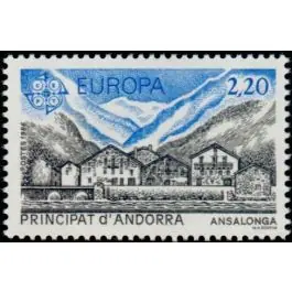 Fait Main Timbre de collection Andorre Francais - 348