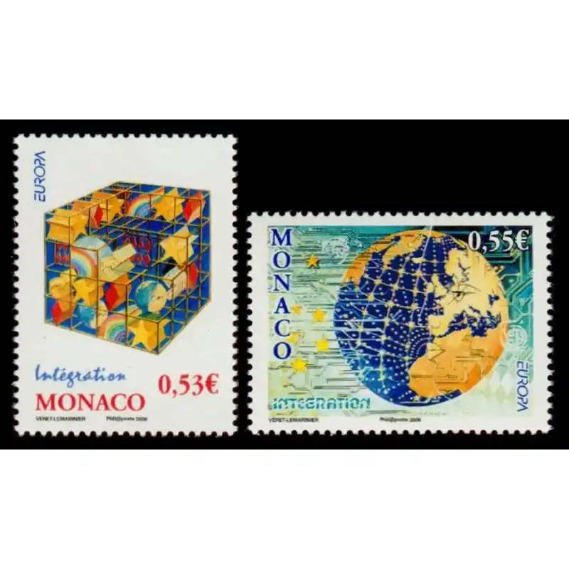 Timbre Monaco n°2542 et 2543 Nouvelle Collection