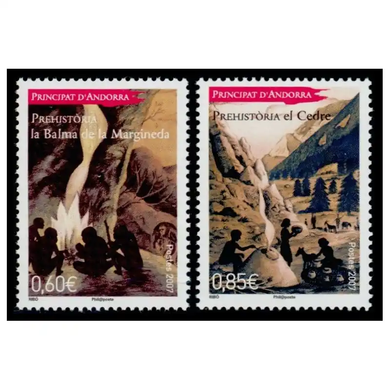 Original Timbre Andorre Français n°646 et 647