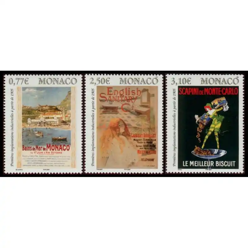 Timbre Monaco n°2494 à 2496 Artisanat