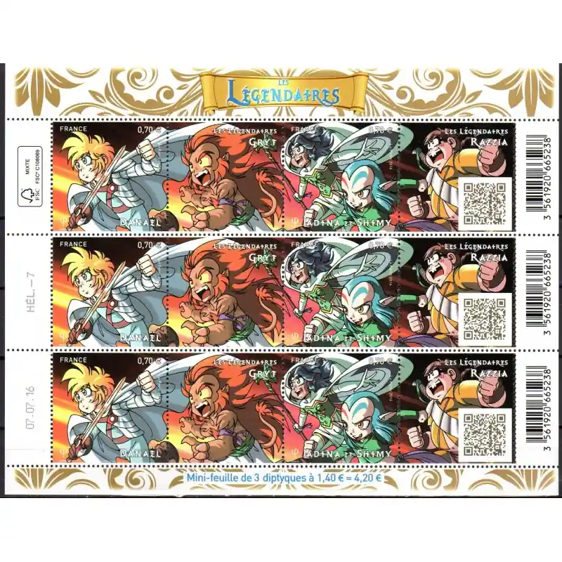 Fait Main France Feuillet n°5081 "Les Légendaires" 2016