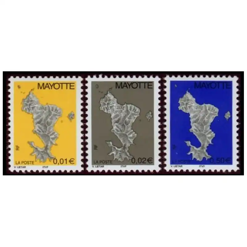 Timbre Mayotte n°150 à 152 Produit De Marque
