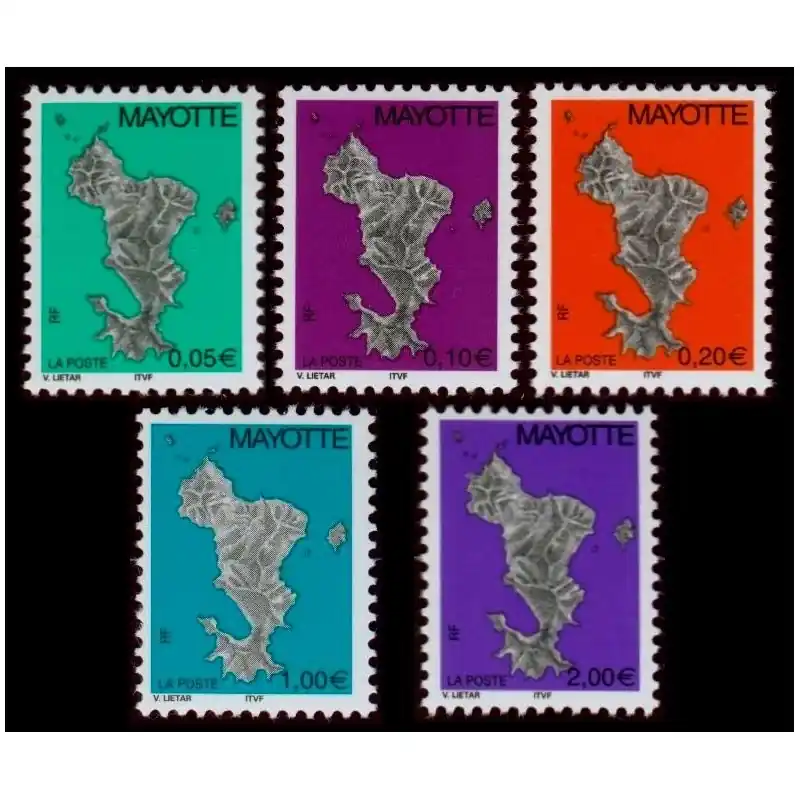 Authentique Timbre Mayotte n°158 à 162