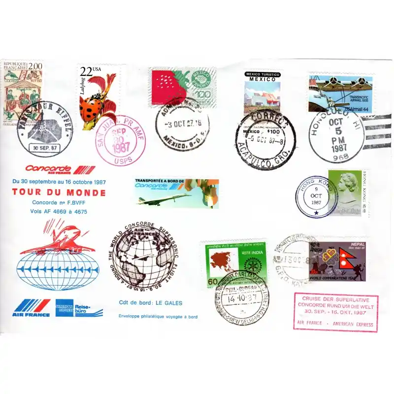 Meilleure Qualité Enveloppe Concorde Tour du Monde