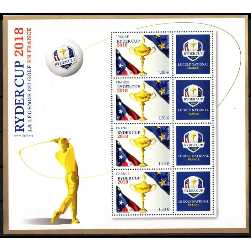 France Bloc Feuillet 2018 n°142 "Golf Ryder Cup" Neuf ** Meilleur Prix