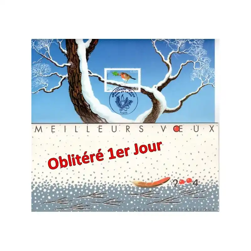 Bloc souvenir n°1 oblitéré 1er jour - Rouge gorge Livraison Express