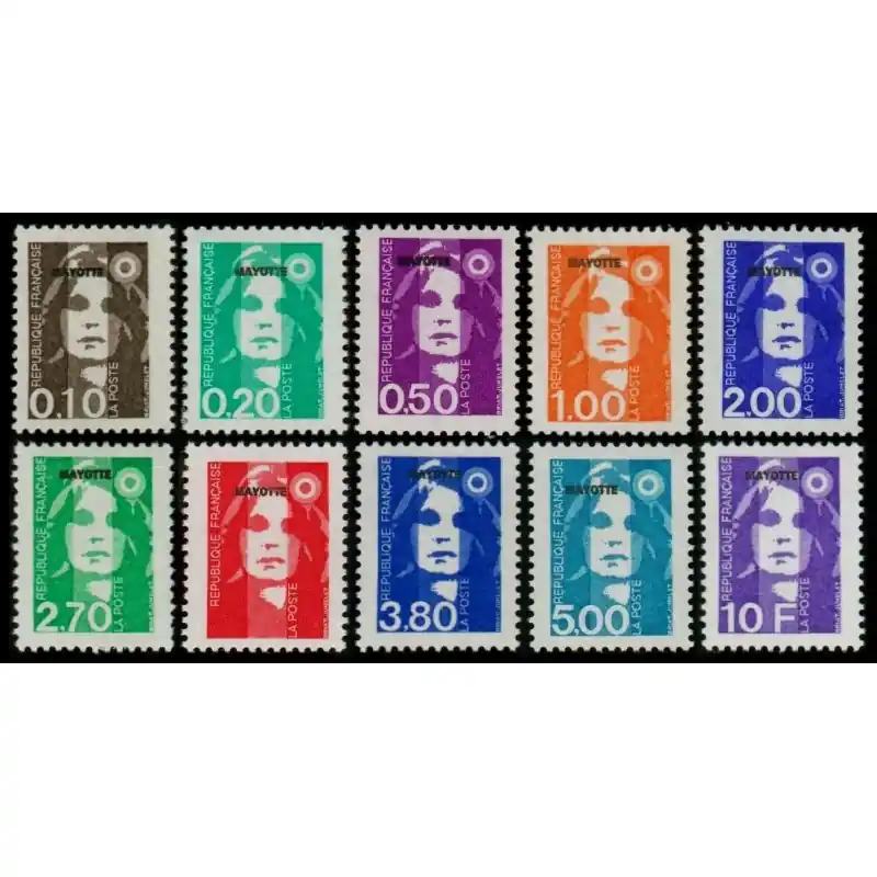 Livraison Gratuite Timbre Mayotte n°32 à 41