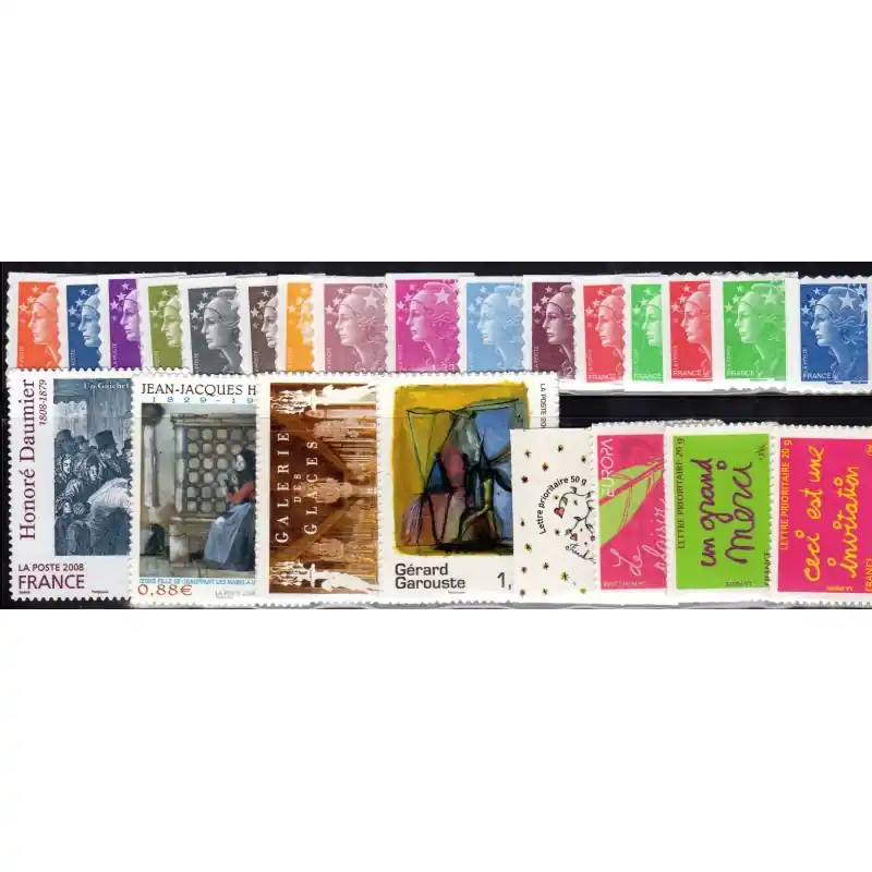 Timbres adhésifs entreprise. 24 valeurs 2008 Livraison Express