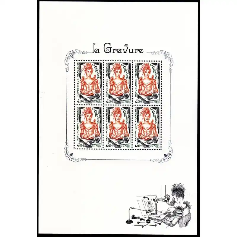 France Bloc Feuillet n°150 La Gravure Neuf ** Remise