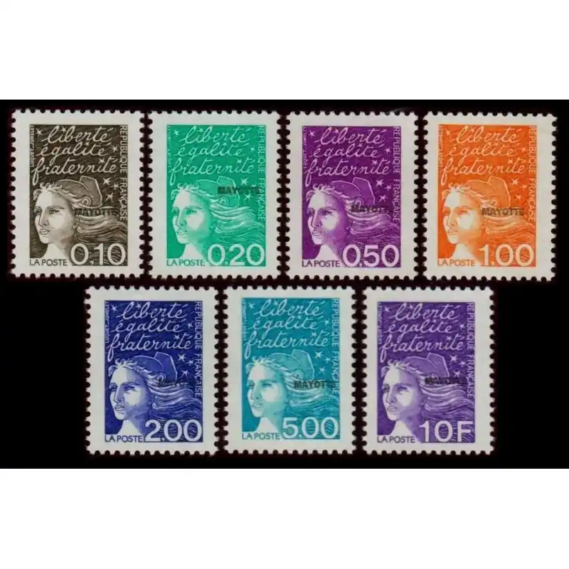 Timbre Mayotte n°62 à 68 Commander Vite