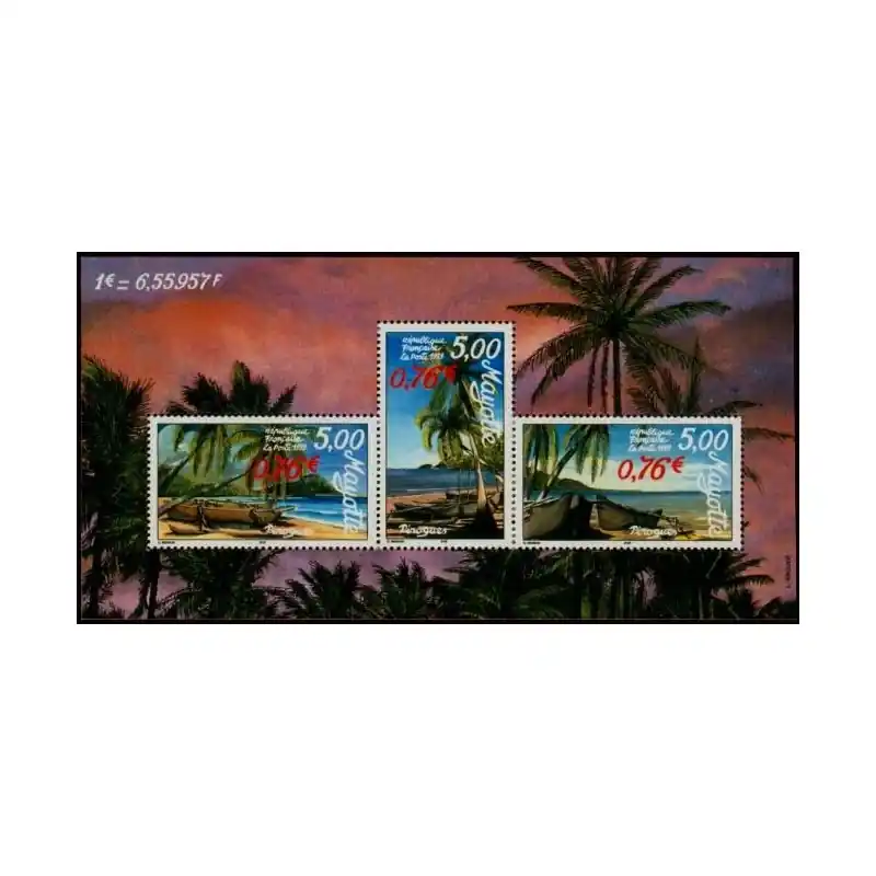 Timbre Mayotte n°76B à 76D Bon Marché