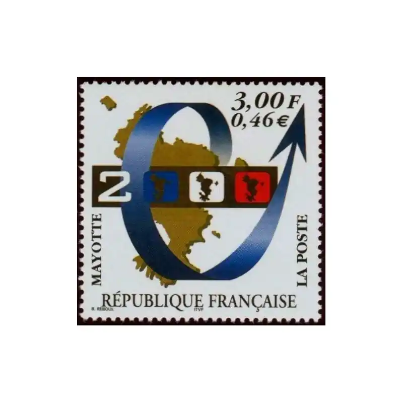 Timbre Mayotte n°80 Seulement Aujourd’hui
