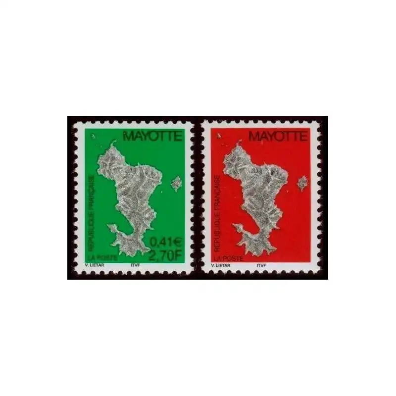 Prix Réduit Timbre Mayotte n°96 et 97