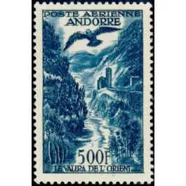 Fait Main Timbre de collection Andorre Francais - Poste Arienne 4