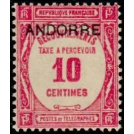 Meilleure Vente Timbre de collection Andorre Francais - Taxe 10