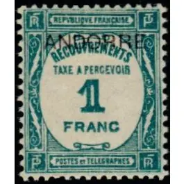 Top Vente Timbre de collection Andorre Francais - Taxe 12