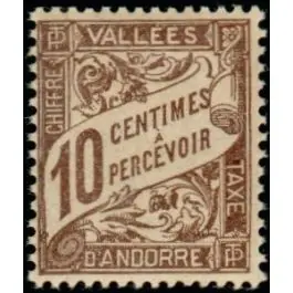 Prix Cassé Timbre de collection Andorre Francais - Taxe 18