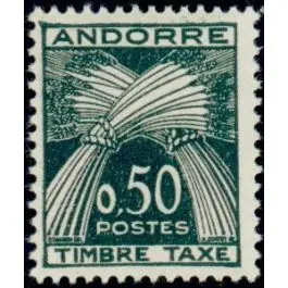 Édition Limitée Timbre de collection Andorre Francais - Taxe 45