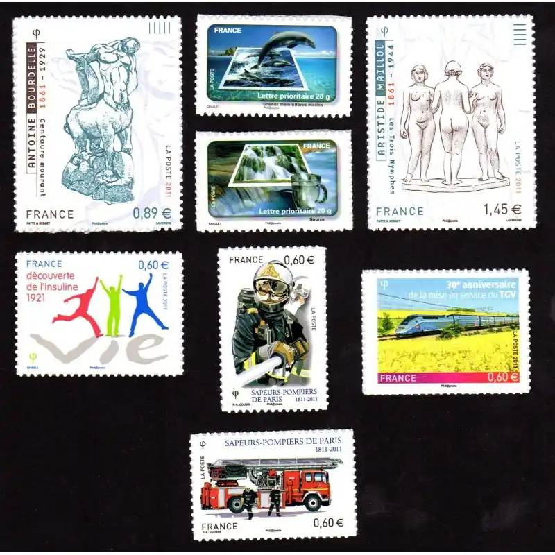 Timbres adhésifs entreprise, 8 valeurs 2011 Top Vente