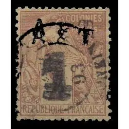 Timbre de collection Annam et Tonkin - 1b Commander Vite