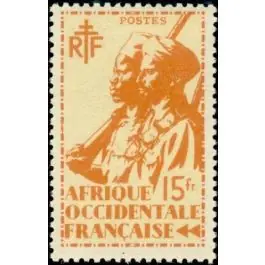 Authentique Timbre de collection AOF - 21