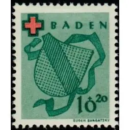 Marque Timbre de collection Bade - 38