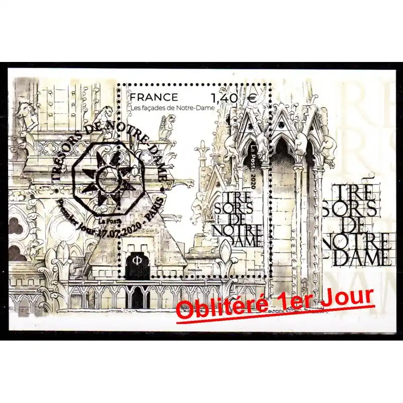 Paiement Sécurisé France Bloc Feuillet n°151 Trésors de Notre-Dame Oblitéré 1er Jour