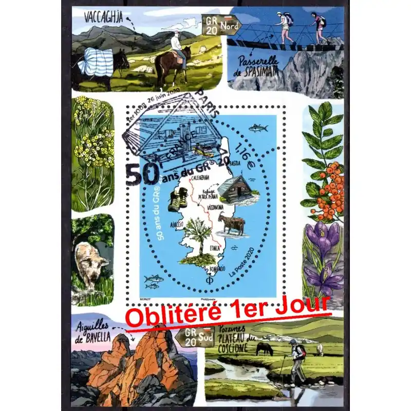 Affaire À Saisir France Bloc Feuillet n°149 Randonnée. 50 ans du GR20 Oblitéré 1er Jour