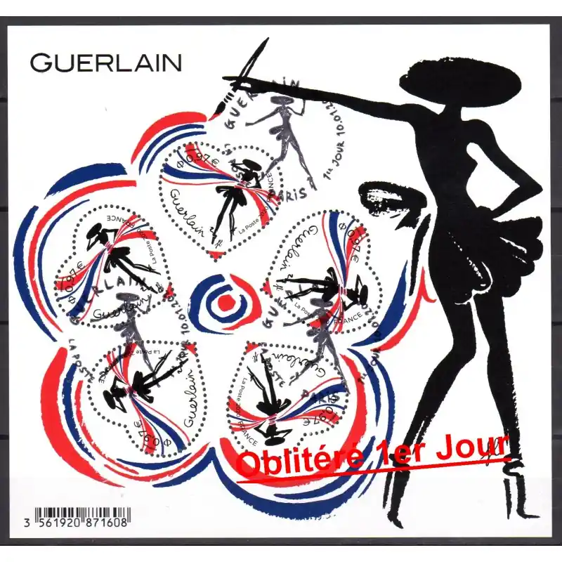 Expédié Aujourd’hui France Bloc Feuillet n°148 Cœur Guerlain Oblitéré 1er Jour