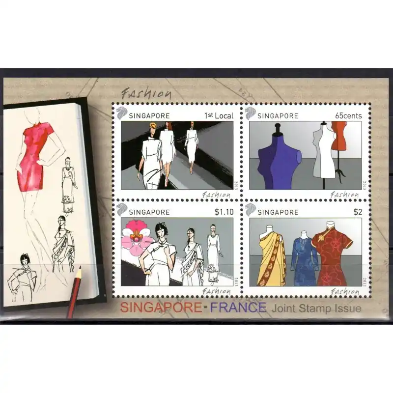 Artisanat Timbres Emission conjointe Singapour 2013