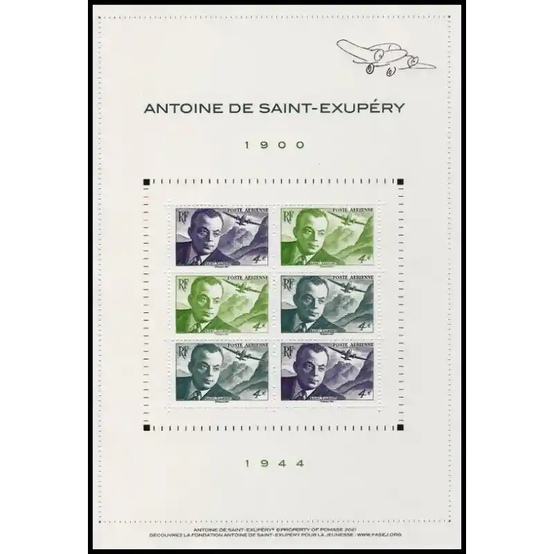 Feuillet France Poste Aérienne F86 - Antoine de Saint-Exupéry Bon Marché