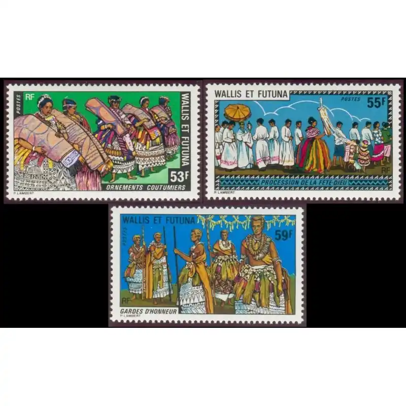 Timbre Wallis et Futuna n°221 à 223 Livraison Mondiale
