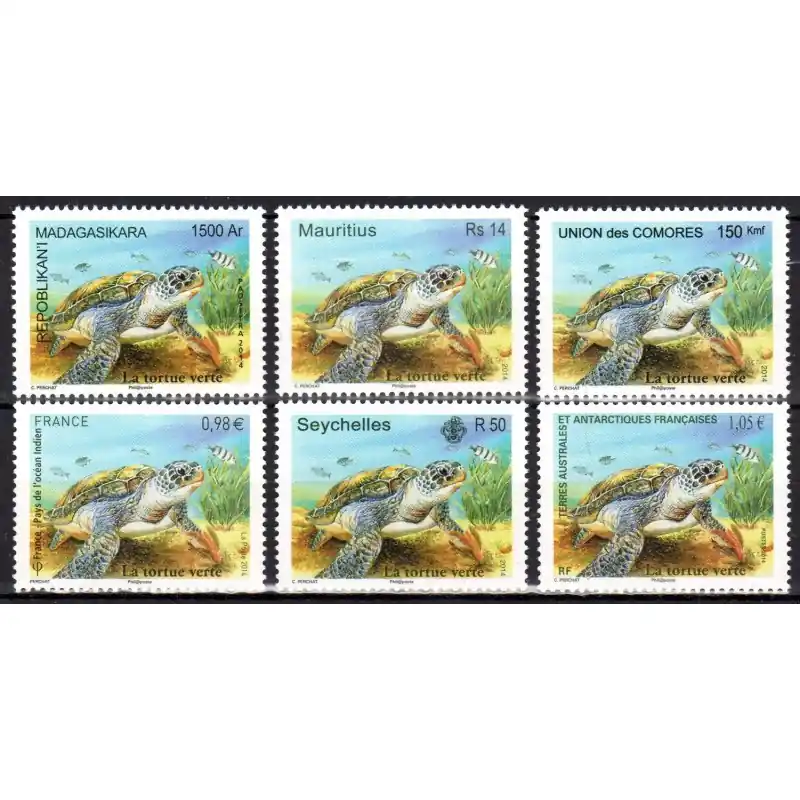 Prix Cassé Timbres Emission conjointe Pays de l'Océan Indien 2014