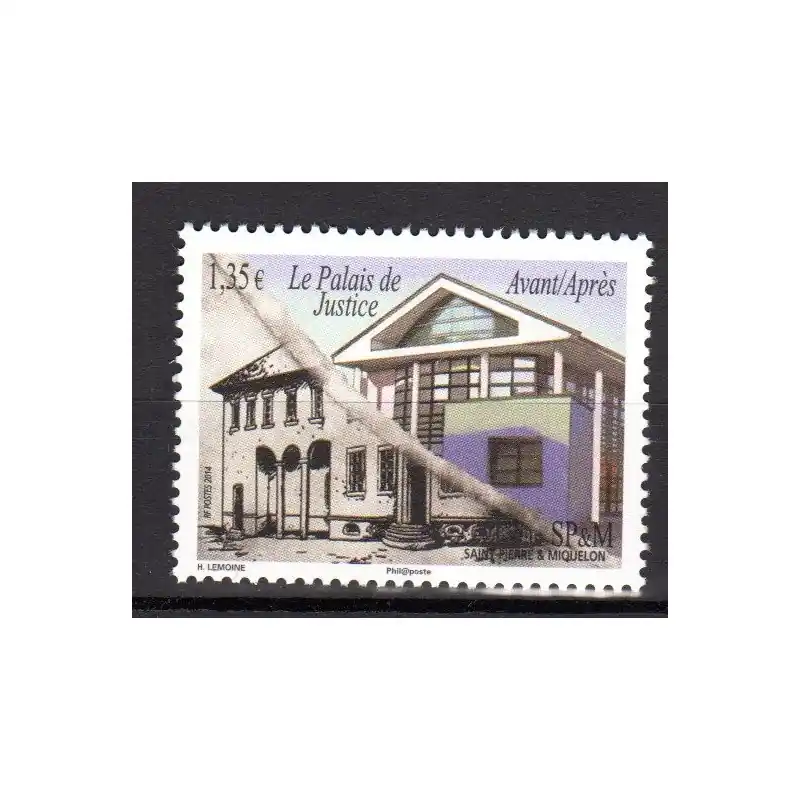 Timbre Saint-Pierre et Miquelon n°1111 Le Palais de Justice Dernier Modèle