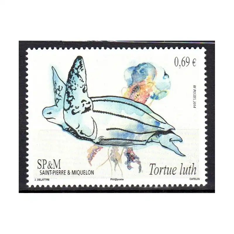 Timbre Saint-Pierre et Miquelon n°1118 Tortue Luth En Vogue