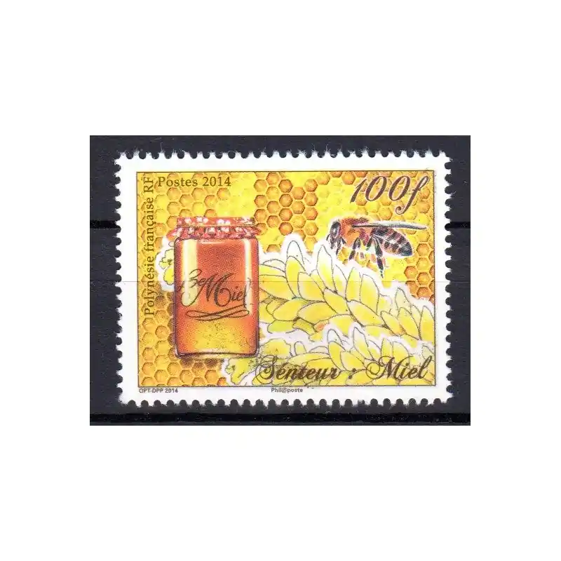 Timbre Polynésie n°1071 Timbre senteur: le miel Prix Cassé