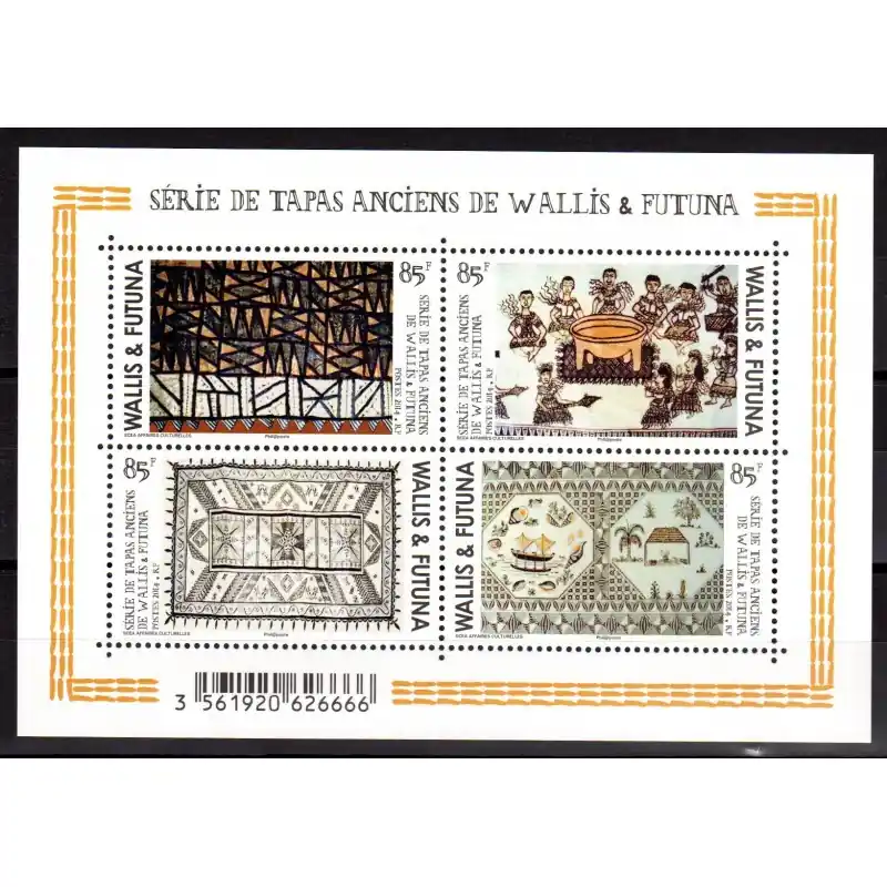 Gros Lot Timbre Wallis et Futuna n°820 à 823 Tapas anciens