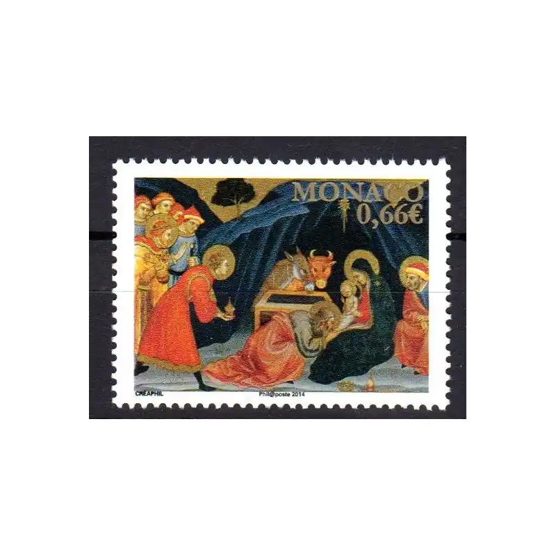 Timbre Monaco n°2947 Noël 2014 Dernier Modèle