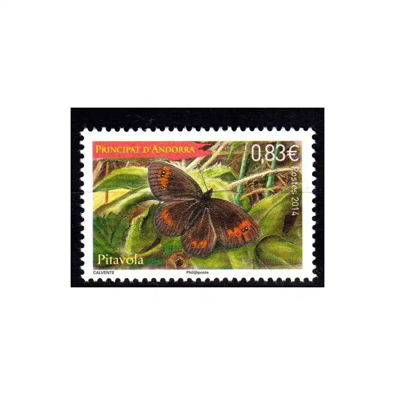 Paiement Sécurisé Timbre Andorre Français n°758 Papillon