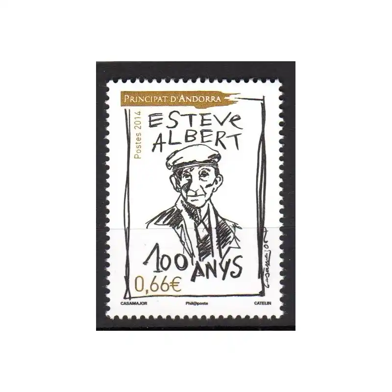 Prix Cassé Timbre Andorre Français n°761 Estève Albert