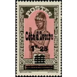 Fait Main Timbre de collection Cote d'Ivoire - 102