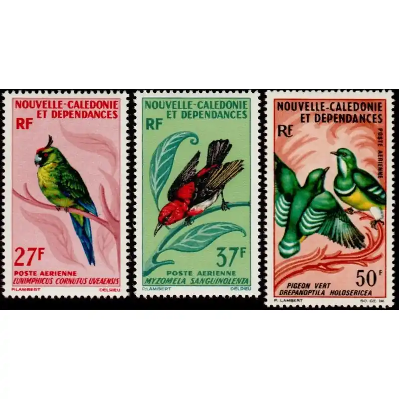 Nouvelle Calédonie Poste Aérienne n°88 à 90 Fait Main