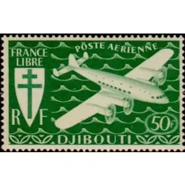 Authentique Timbre de collection Cote des Somalies - Poste Arienne 06