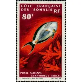 Livraison Express Timbre de collection Cote des Somalies - Poste Arienne 54